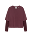 Catwalk Junkie Loose Fit T-Shirt with Lace Sleeves - Winetasting