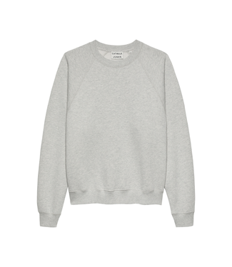 Catwalk Junkie Graphic Sweater - Light Grey Melange/Green