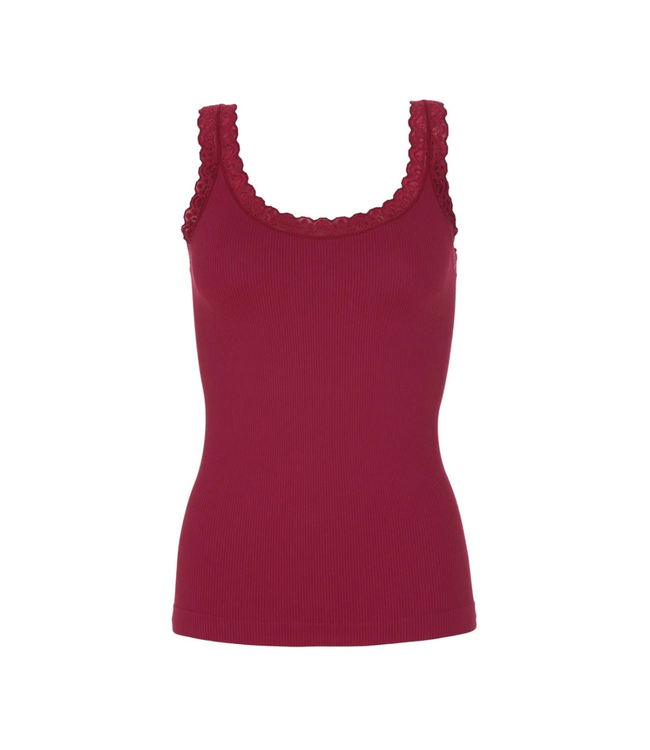 Tim & Simonsen Frida Rib Top - Bordo