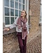Color Club Sjaal Cassy Stripe - Bordeaux/Ecru