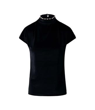 Zusss Turtle Top met Parels - Zwart