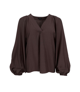 Black Colour Luisa Raglan Blouse - Coffee