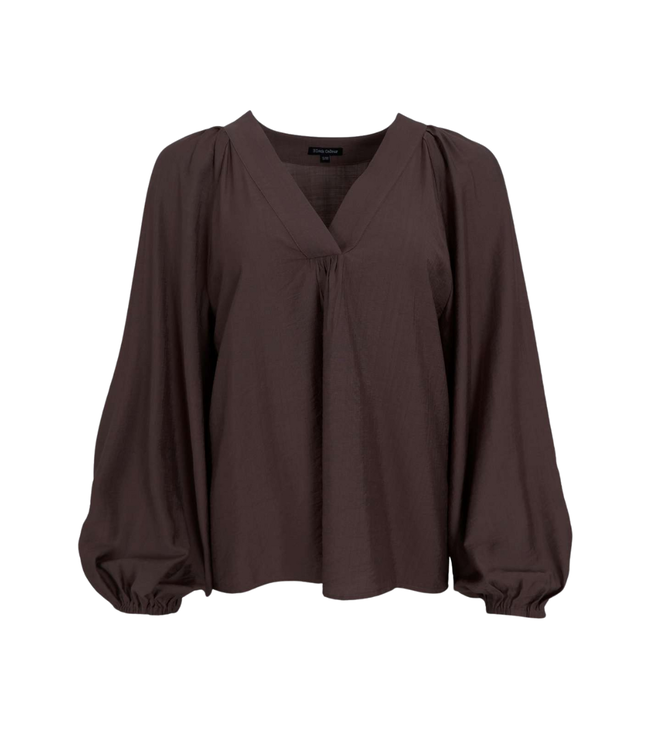 Black Colour Luisa Raglan Blouse - Coffee