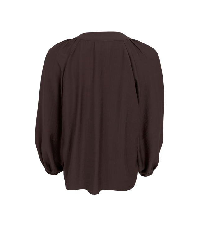 Black Colour Luisa Raglan Blouse - Coffee