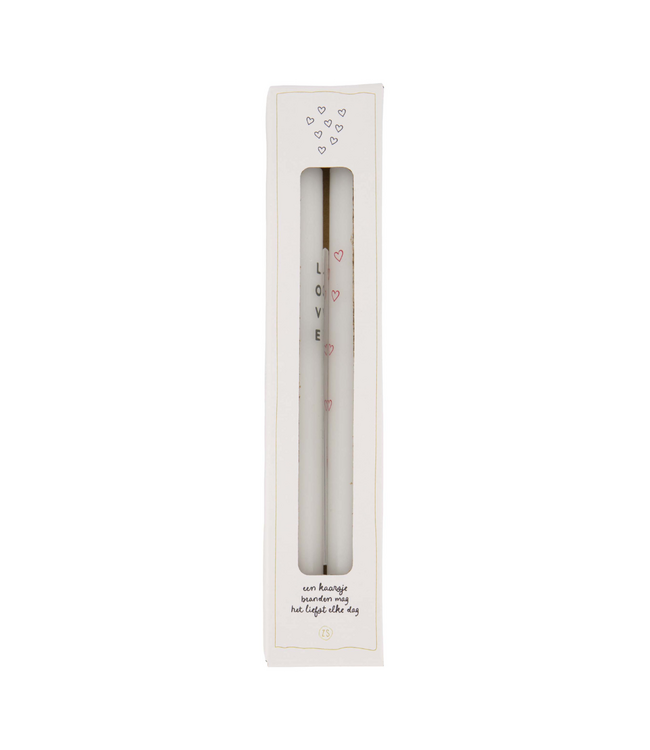 Zusss Set van 2 Ledkaarsen Love - Wit/Groen/Rood