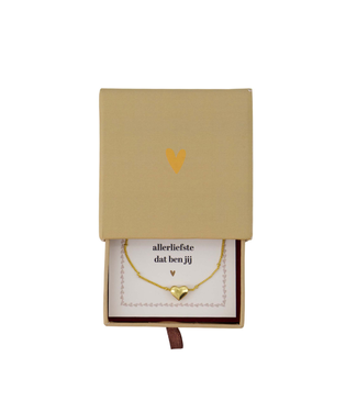 Zusss Ketting Hartje in Schuifdoosje in je Hart - Zand