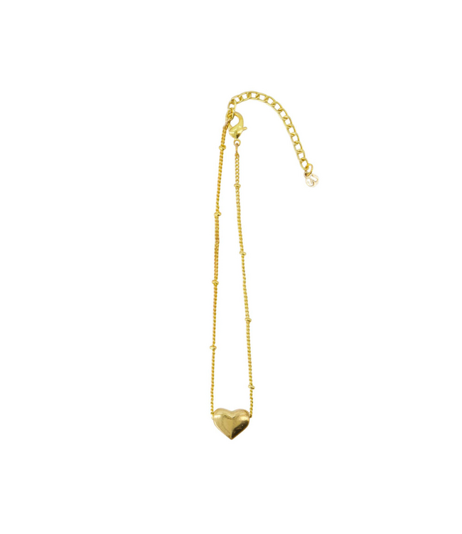 Zusss Armband Hartje in Schuifdoosje Leukerd - Grijsblauw