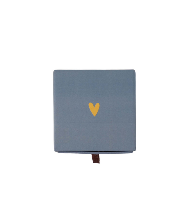 Zusss Armband Hartje in Schuifdoosje Leukerd - Grijsblauw