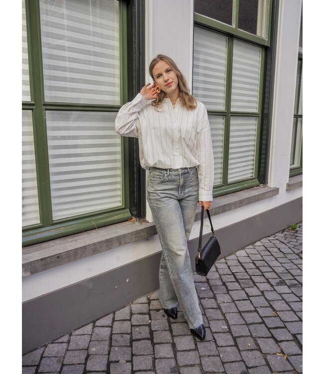 Catwalk Junkie Loose Fit Jeans with Strass - Tinted Blue