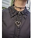 Color Club Ketting Rope Heart - Black/Gold
