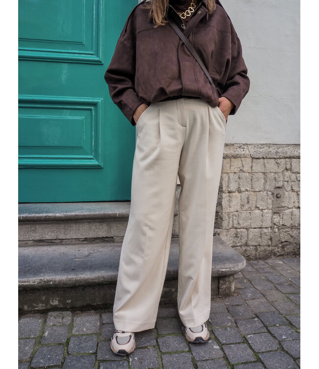 Moss Copenhagen Rosina Michelle High Waist Pants - Fog Melange