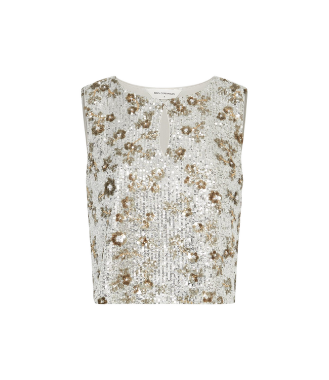 Moss Copenhagen Magnolia Sleeveless Top - Silver/T Coco