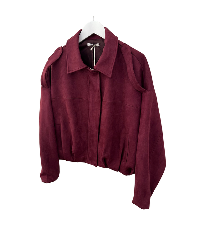 Color Club Rosa Suede Jacket - Bordeaux