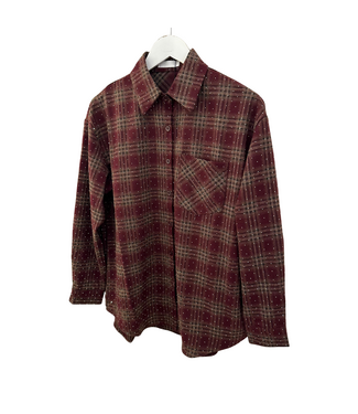 Blouse met Strass - Checked Red