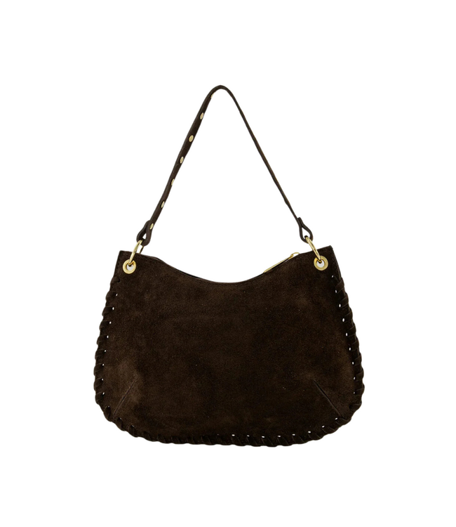 Color Club Casey Suede Bag - Dark Brown