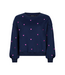 Ydence Sweater Hearts - Navy/Fuchsia Purple