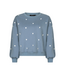 Ydence Sweater Hearts - Blue Grey/Ecru