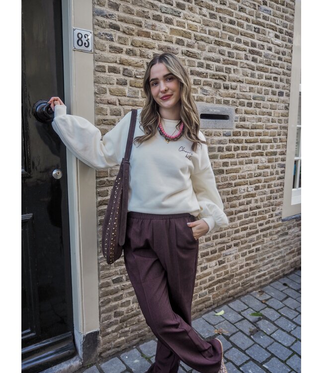 Ydence Sweater Cheers Babe - Ecru