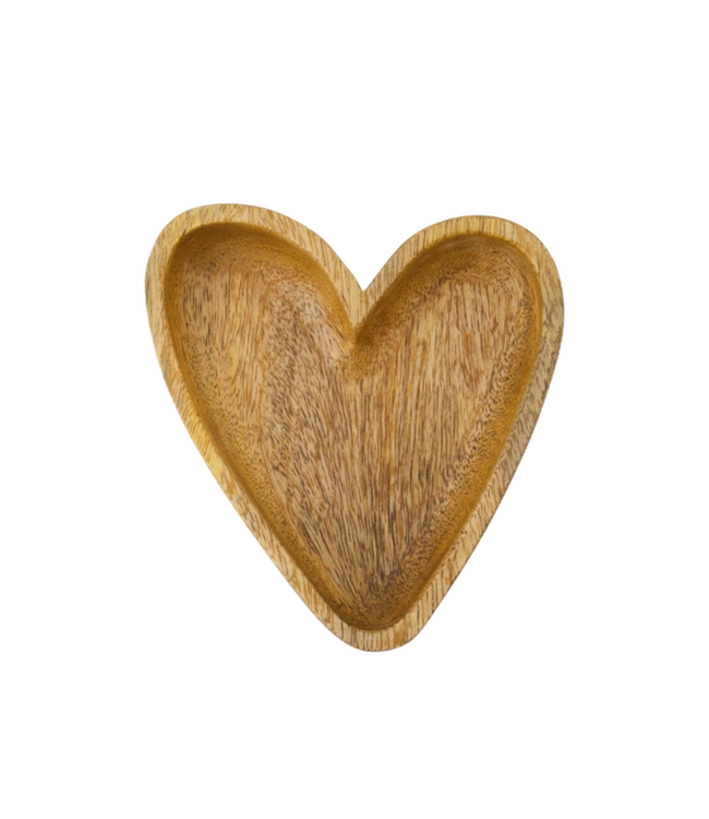 Zusss Houten Kom Hartje M - Naturel