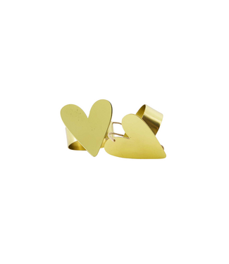 Zusss Set van 2 Servetringen Metaal Hartje - Goud