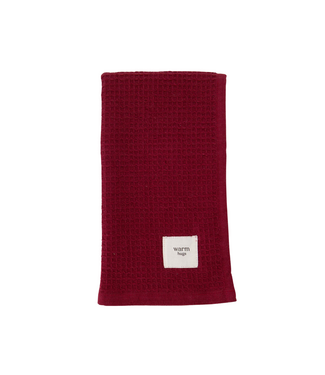 Zusss Gastendoekje Warm Hugs - Donkerrood