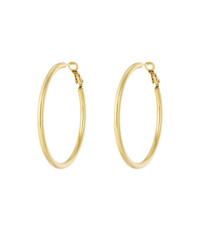 Color Club Basic Hoops Oorbellen 5 cm - Gold