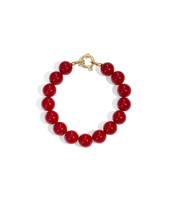 Color Club Armband Casual Beads - Wine Red