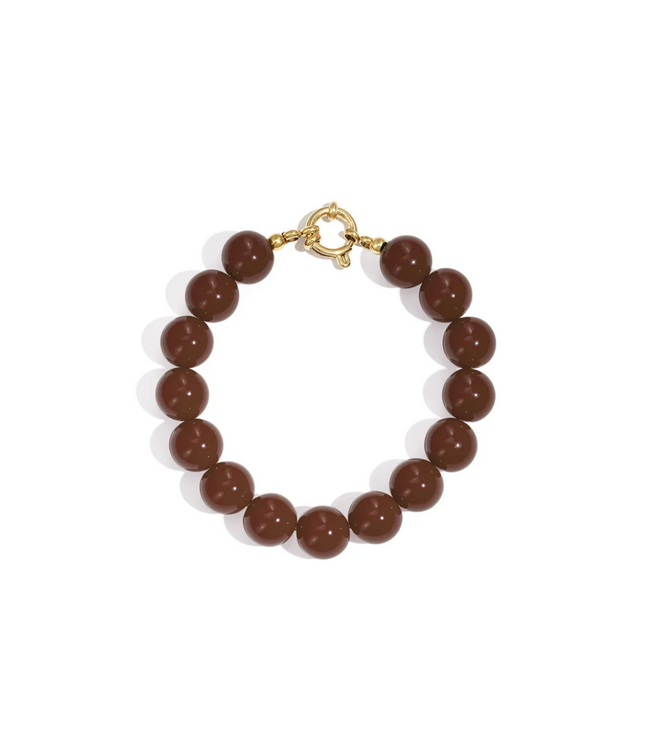 Color Club Armband Casual Beads - Dark Brown