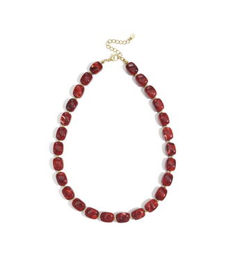 Ketting Bold Beads - Marble Crimson Red