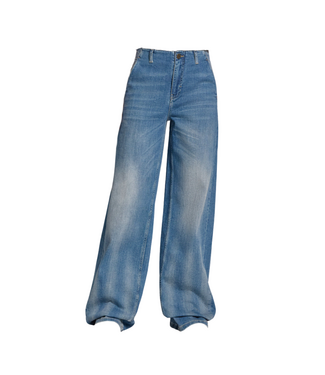 Denim Like Us Goldgarn Wallstadt Twisted Wide Leg - Mid Blue