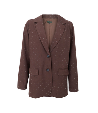 Black Colour Diamond Blazer - Coffee