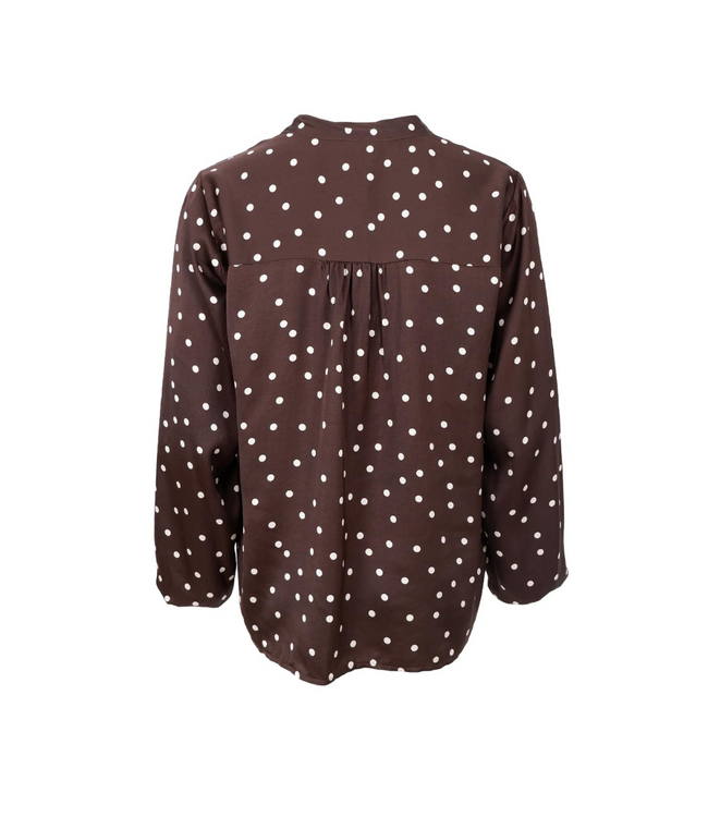 Black Colour Valery Longsleeve Blouse - Coffee