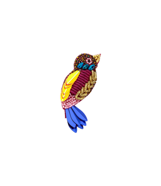 Biba Broche Bird - Fuchsia/Gold