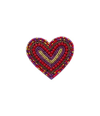 Biba Broche Heart - Purple/Red/Gold