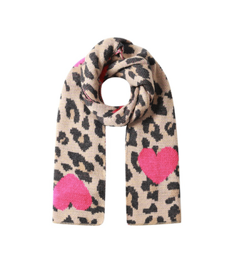 Sjaal Casual Heart - Grey Leopard