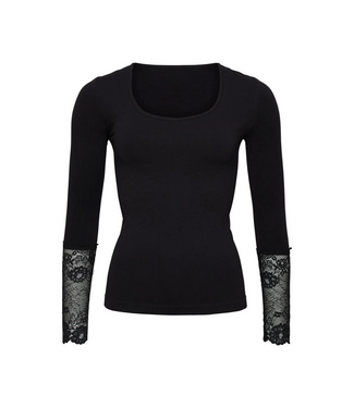 Tim & Simonsen Mary Blouse Lace Longsleeve - Nero