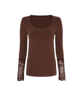 Tim & Simonsen Mary Blouse Lace Longsleeve - Cioccolato