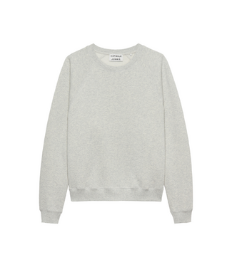 Catwalk Junkie Graphic Sweater - Light Grey Melange/Light Pink