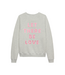 Catwalk Junkie Graphic Sweater - Light Grey Melange/Light Pink