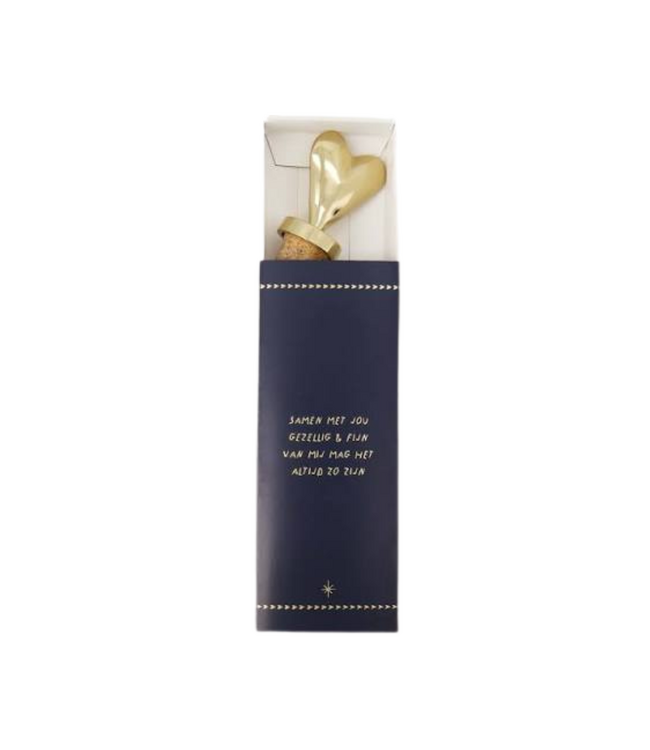 Zusss WIjnstopper Metaal Hartje - Goud