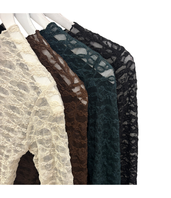 Color Club Bloom Lace Top - Ecru