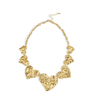 Ketting Sculped Hearts - Gold