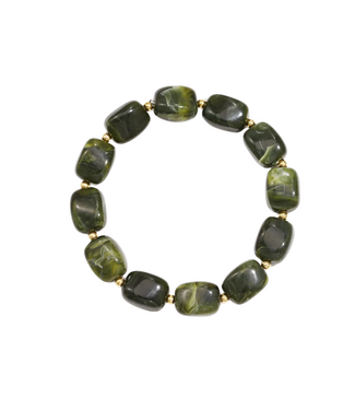Armband Square Beads - Army Green