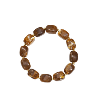 Armband Square Beads - Brown