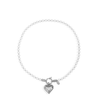 Ketting Pearls with Heart - Silver