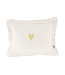 Zusss Kussen Hartje Rand Gestikt 35x25cm - Off White/Goud