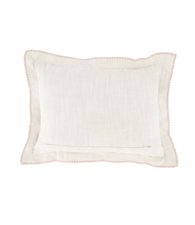 Zusss Kussen Hartje Rand Gestikt 35x25cm - Off White/Goud