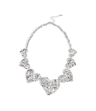 Ketting Sculped Hearts - Silver