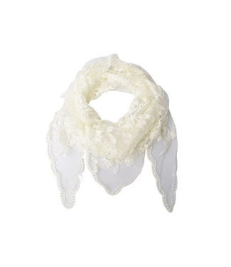 Black Colour Miriana Traingle Lace Scarf - Butter Yellow