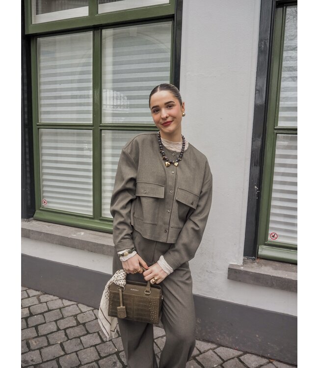 MbyM Lican Blouse - Deep Green Melange